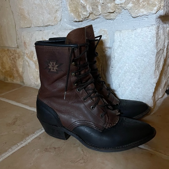 Vintage Abilene Western Lace Up Kiltie Boots - Picture 13 of 15